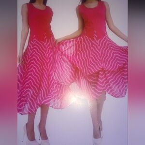 Pink zebra pattern 2 way bubble dress